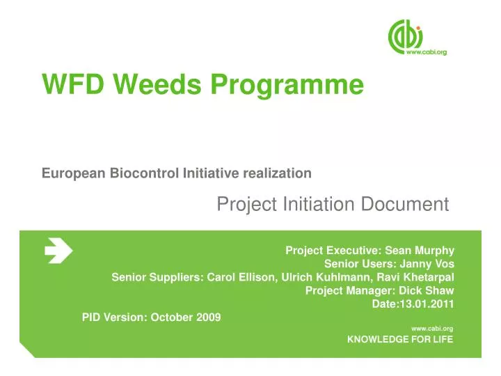 wfd weeds programme