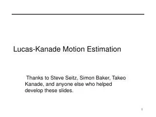lucas kanade motion estimation