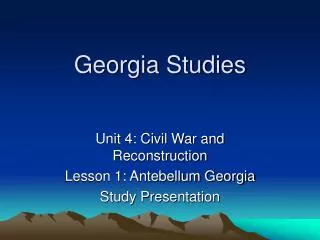 Georgia Studies