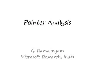 Pointer Analysis