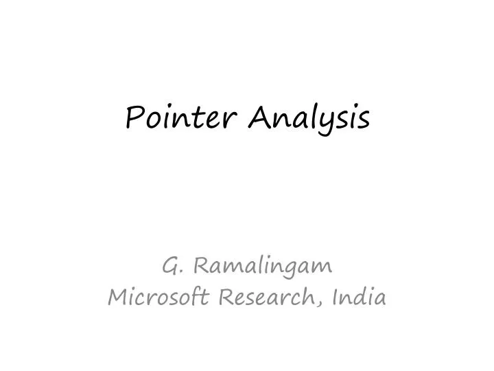 pointer analysis