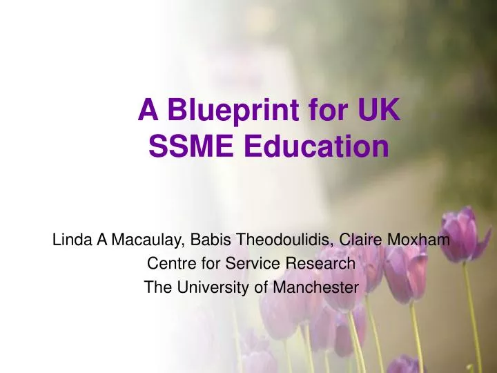 a blueprint for uk ssme education