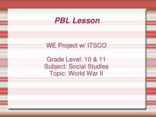 PBL Lesson