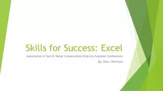 Skills for Success: Excel