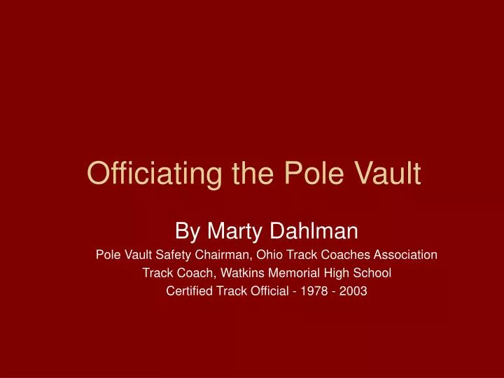 officiating the pole vault