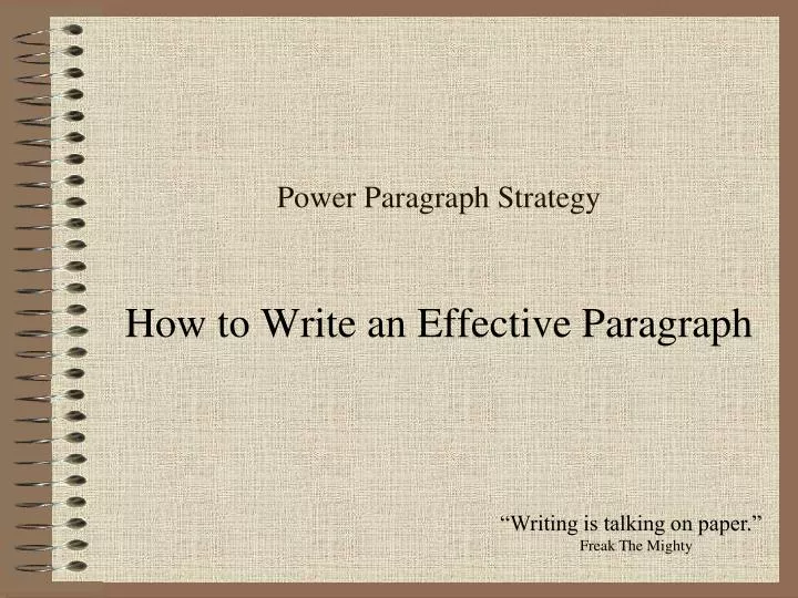 power paragraph strategy