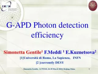 G-APD Photon detection efficiency