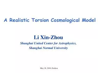 A Realistic Torsion Cosmological Model