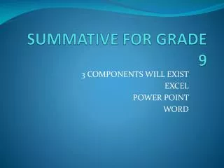 SUMMATIVE FOR GRADE 9