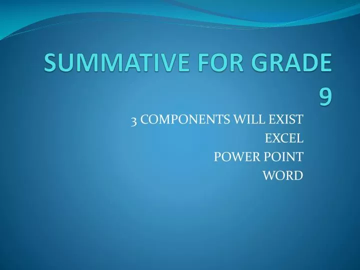 summative for grade 9
