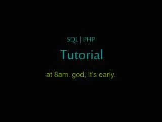 SQL | PHP Tutorial