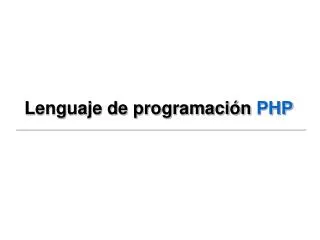 lenguaje de programaci n php