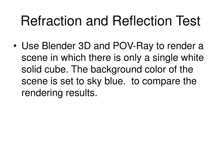 refraction and reflection test