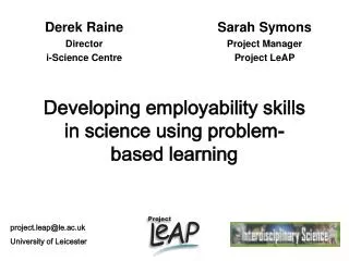 Developing employability skills in science using problem-based learning