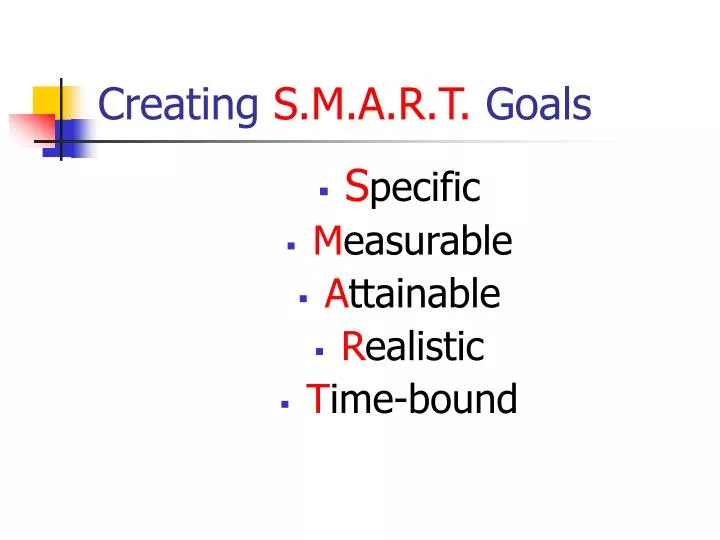 creating s m a r t goals