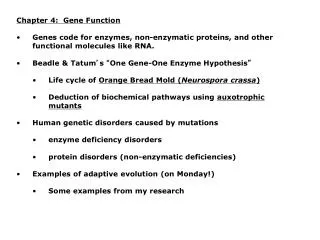 Chapter 4: Gene Function
