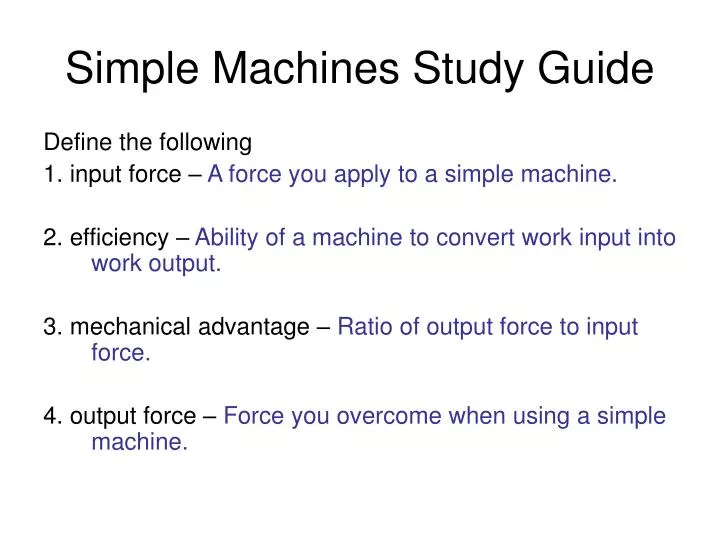 simple machines study guide