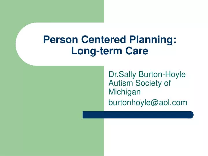 person centered planning long term care