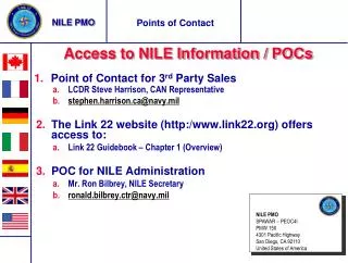 Access to NILE Information / POCs