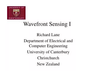 Wavefront Sensing I