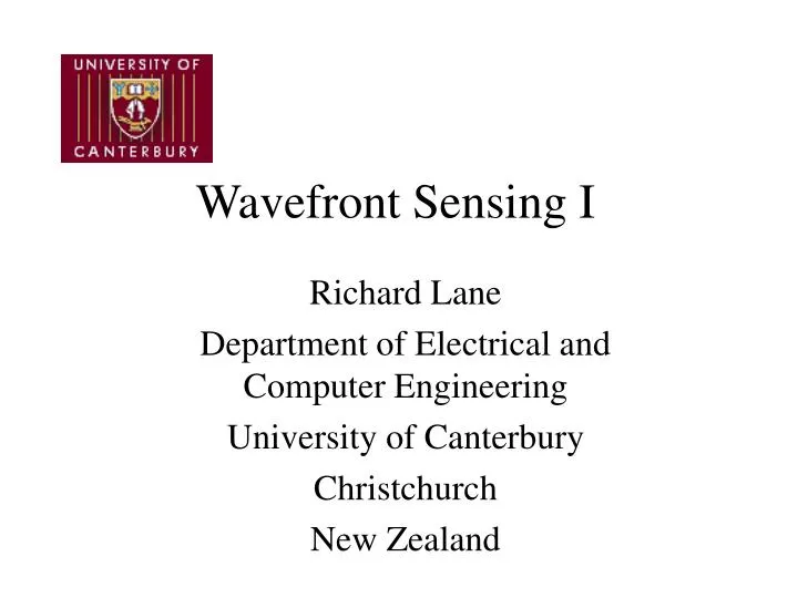 wavefront sensing i