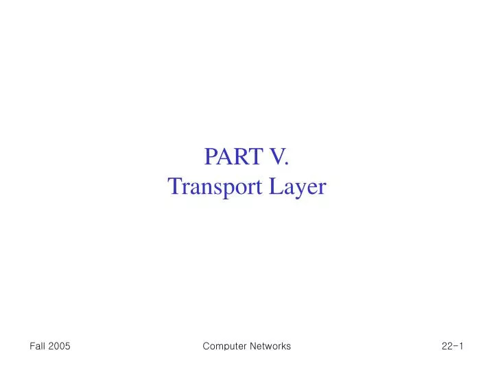 part v transport layer