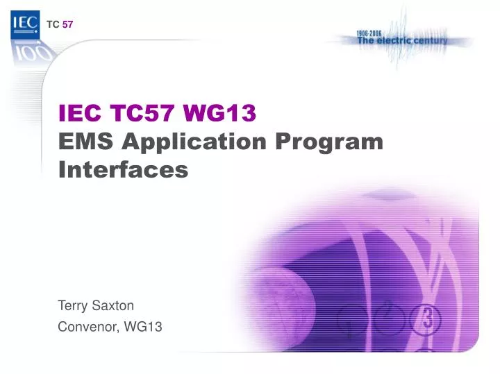 iec tc57 wg13 ems application program interfaces