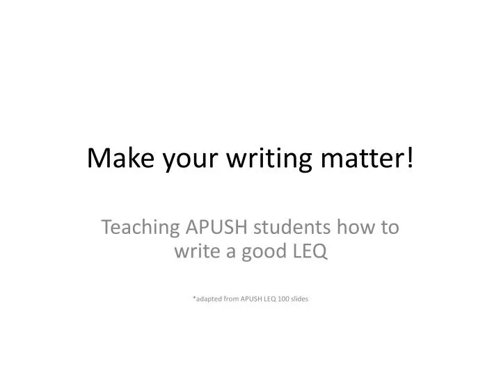 make your writing matter