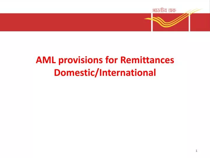 aml provisions for remittances domestic international