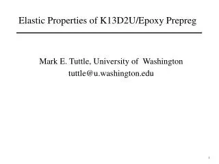 Elastic Properties of K13D2U/Epoxy Prepreg
