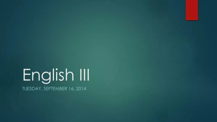 english iii
