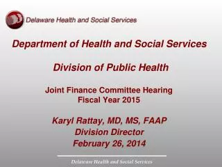 Department of Health and Social Services Division of Public Health