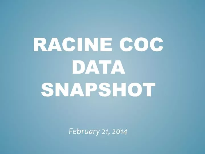 racine coc data snapshot
