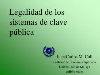 legalidad de los sistemas de clave p blica