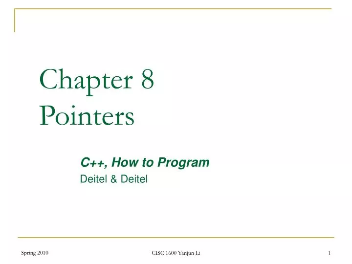 chapter 8 pointers