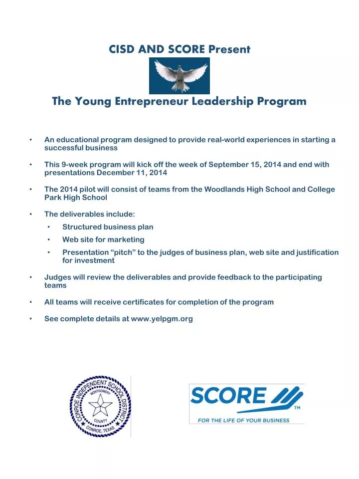 cisd and score present the young entrepreneur leadership program