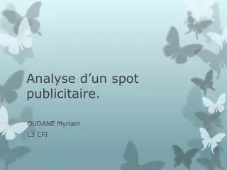 analyse d un spot publicitaire