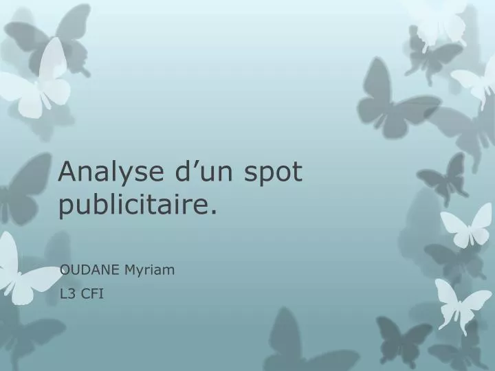 analyse d un spot publicitaire