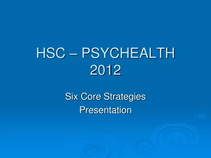 hsc psychealth 2012