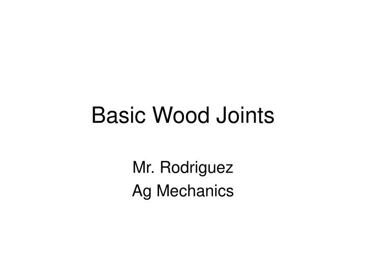 basic wood joints