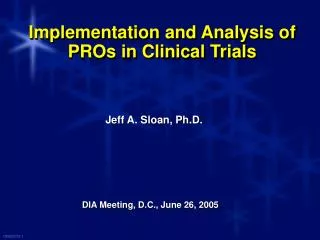 Implementation and Analysis of PROs in Clinical Trials