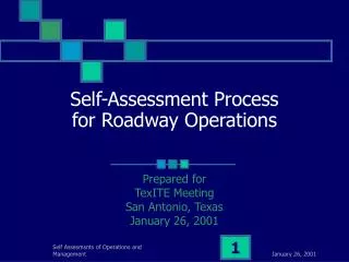 Self-Assessment Process for Roadway Operations