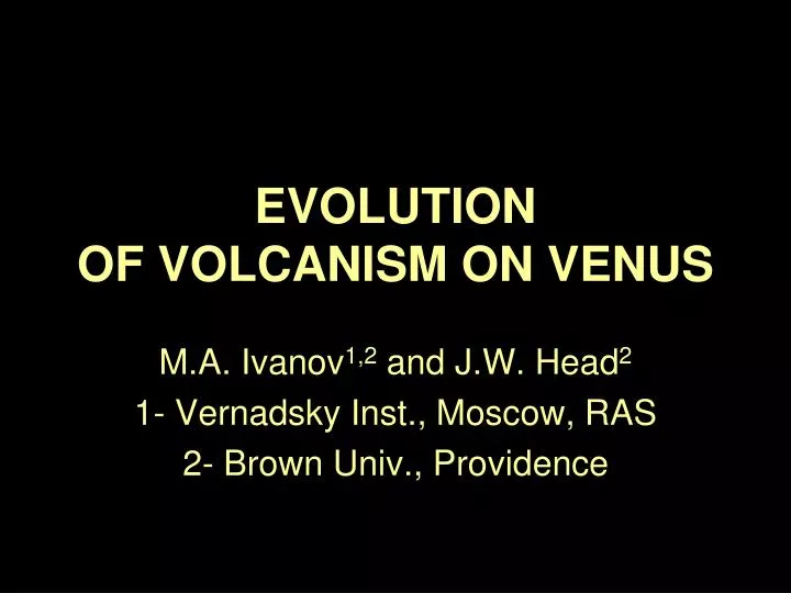 evolution of volcanism on venus