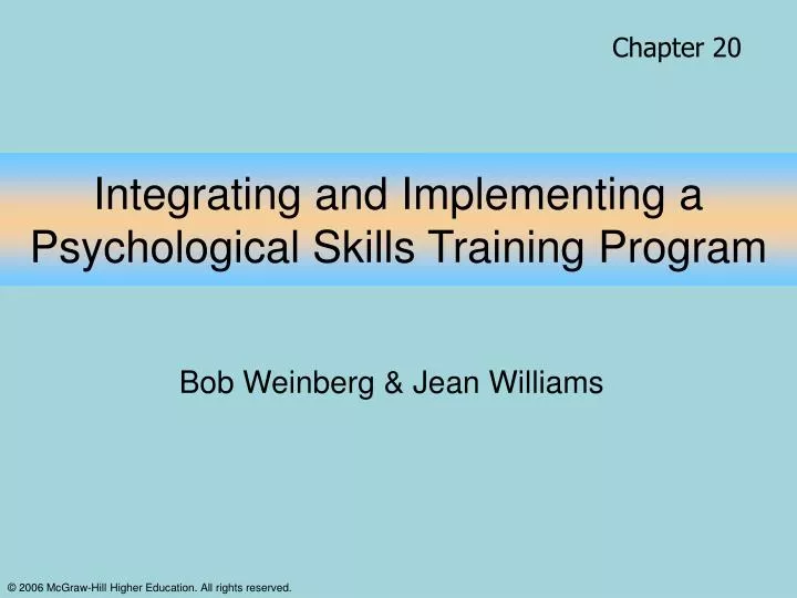 integrating and implementing a psychological skills training program