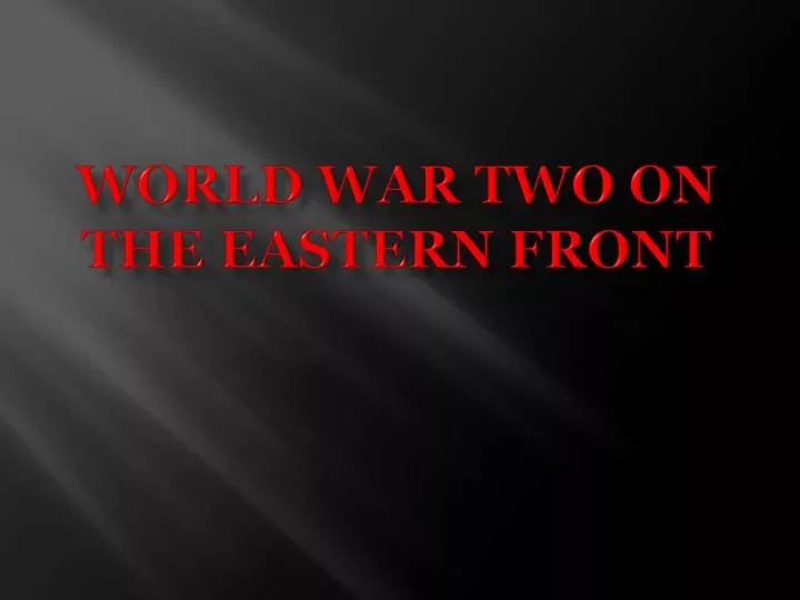 world war two on the eastern front