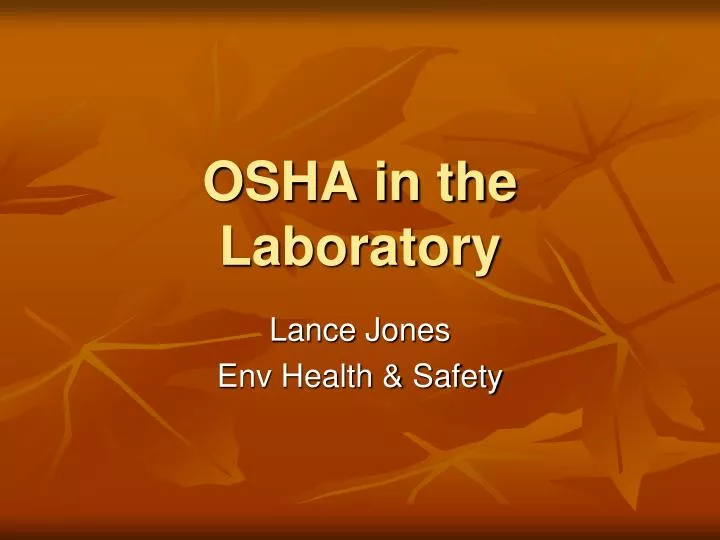 osha in the laboratory