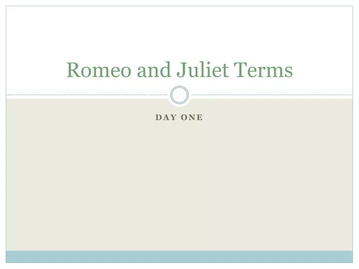 romeo and juliet terms
