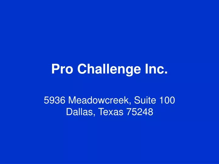 pro challenge inc