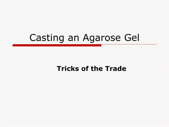 casting an agarose gel