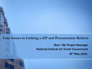 core issues in linking e gp and procurement reform